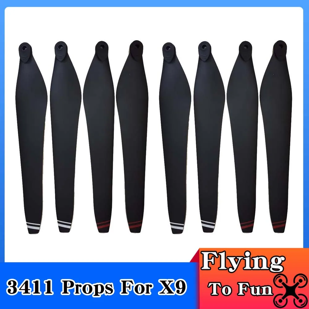 Copy FOC Folding Carbon Fiber Plastics 3411 CW CCW Propeller Blade For X9 Power System 9616 Motor For Agricultural Drone Wings