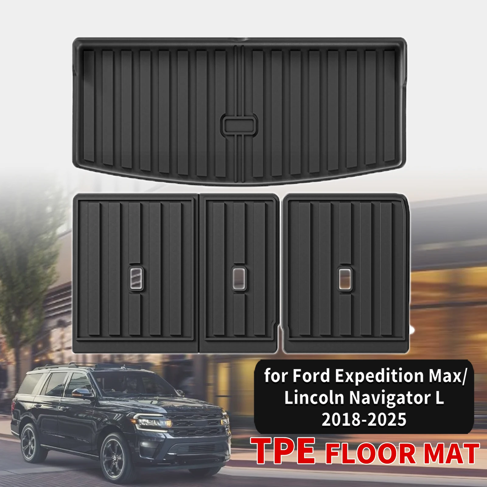 

for Ford Expedition Max/Lincoln Navigator L 7 Seat (North American fuel) LHD 2018-2025 Custom Fit Luxury Eco TPE Car Trunk Mats