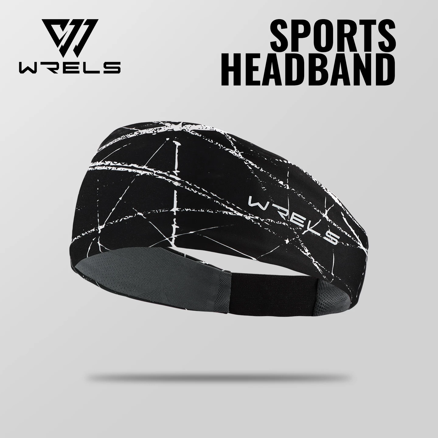 WRELS Sports Headband Sweat Wicking Quick Dry Sweatband Reflective Hair Band High Elastic Durable Men Women Running Headband