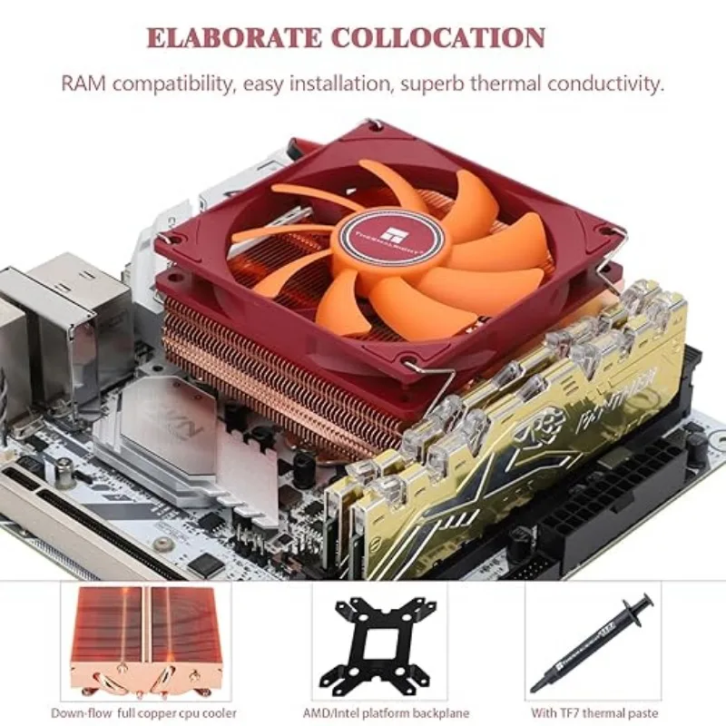 Thermalright AXP90 X47 AMD AM4 AM5/Intel LGA1150/1151/1200/1700용 전체 구리 로우 프로파일 컴퓨터 CPU Coole ITX 방열판