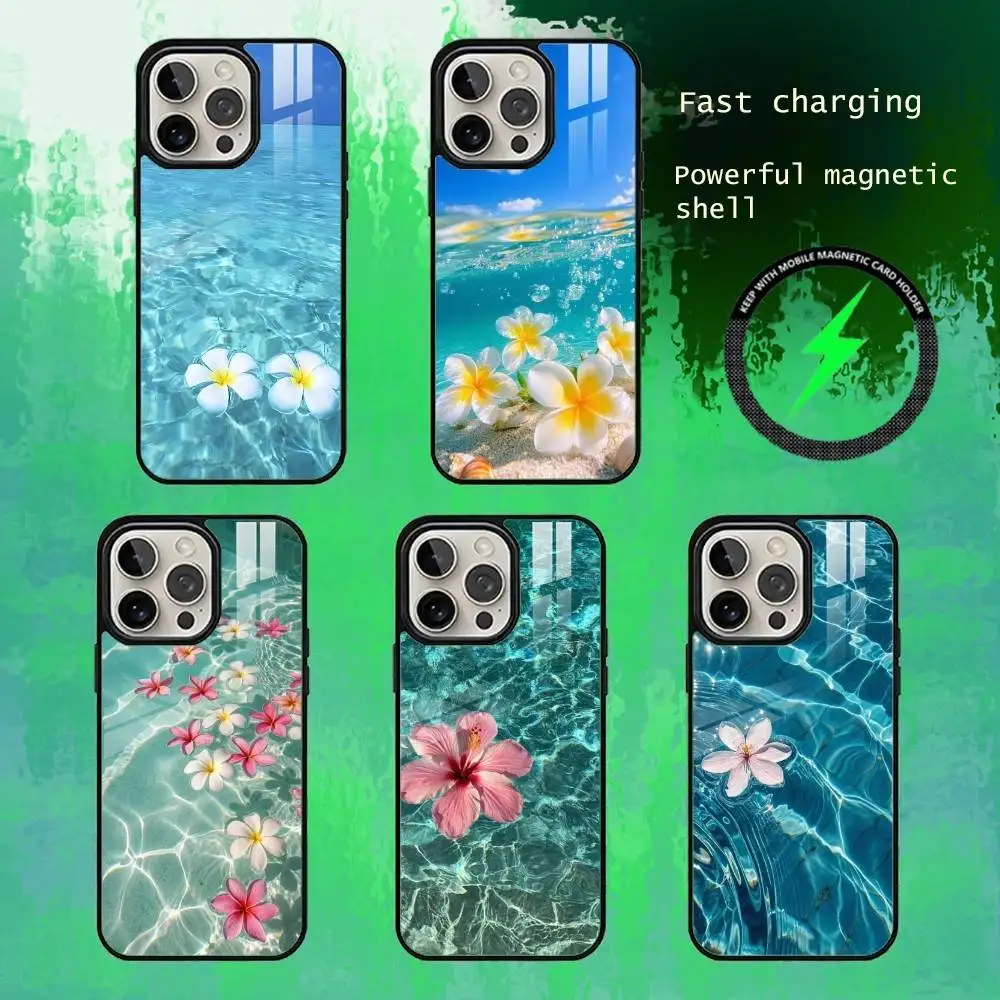 

Blue Sea Waves Phone Case For iPhone17,16,15,14,13 Plus,Pro Max Magnetic For Magsafe Wireless Charging