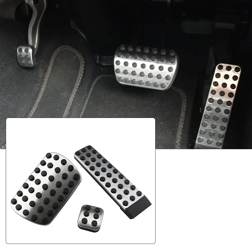 

3Pcs/Set Stainless Steel Car Gas Brake Rest Pedal Pad Cover Kits for Mercedes Benz AT S E SL SLK W124 CL CLK G R Class