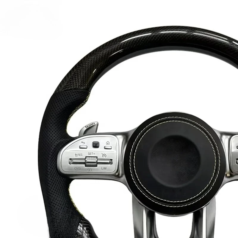 عجلة قيادة مخصصة من ألياف الكربون الرياضية الحقيقية تناسب 1 AMG G63 C43 C63 E43 E63 GLE GLC CLA CLS GLK G550 C200 S63