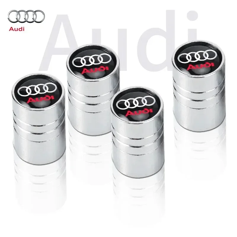 4Pcs Car Wheel Tire Air Valve Caps Stem Covers for AUDI RS S SLINE quattro A4 A3 A6 Q3 Q7 TT B8 8P 8V Q5 A5 A1 A7 A2 Q2 C6