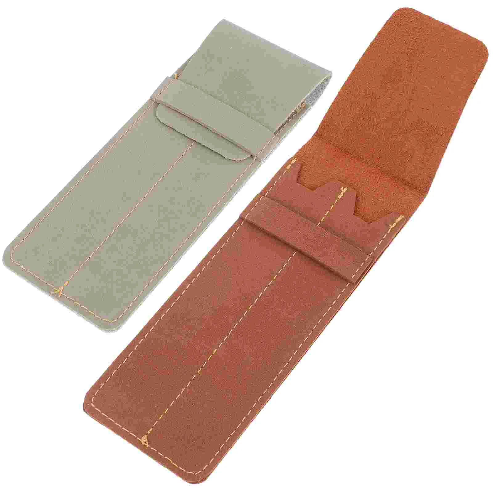 

2 Pcs Pen Sleeve Compact Protective Case for Fountain Ballpoint Pens Portable Gift Bag Dust Scratch Proof Simple Design