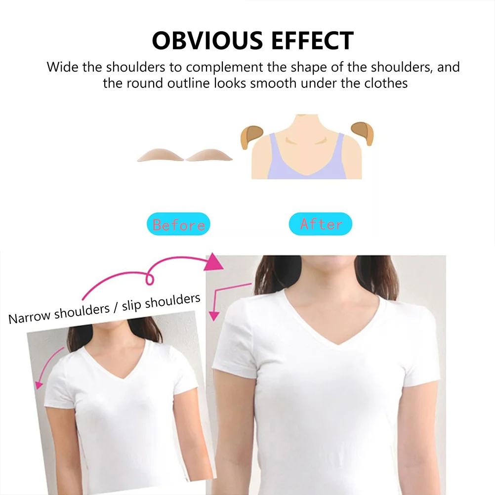 

2Pairs Thickened Silicone Shoulder Pads Anti-Slip Invisible Shoulder Enhancer Ideal for Dating Dancing Clothes Accessories