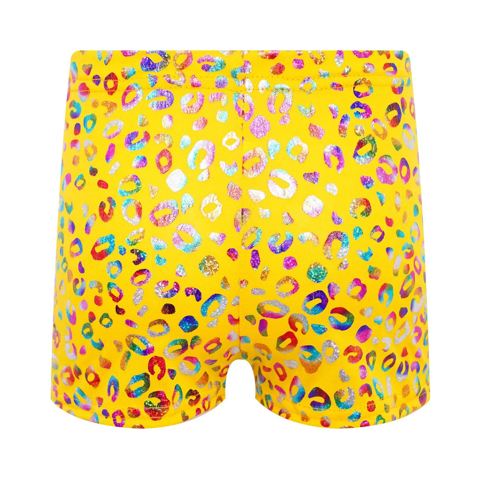 Short de danse de Ballet imprimé léopard métallique pour enfants filles et garçons, Boxer à taille élastique, Costume de spectacle de danse, Streetwear