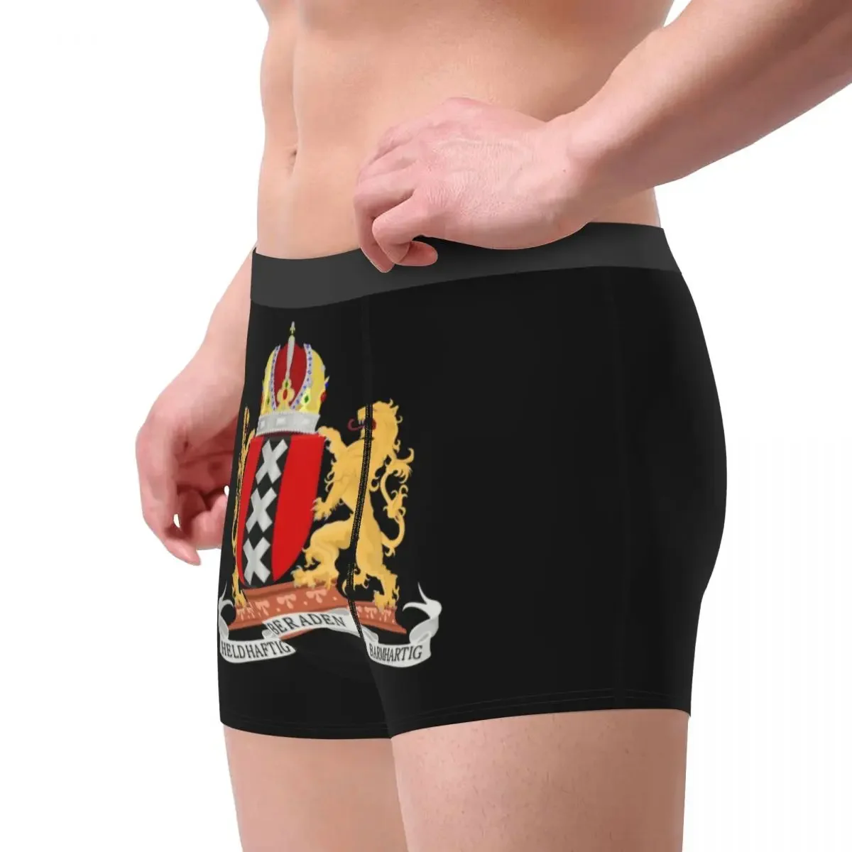 Amsterdam Wapenschild Boxershorts Voor Mannen 3D Gedrukt Mannelijke Nederland Vlag Ondergoed Slipje Slips Ademende Onderbroek