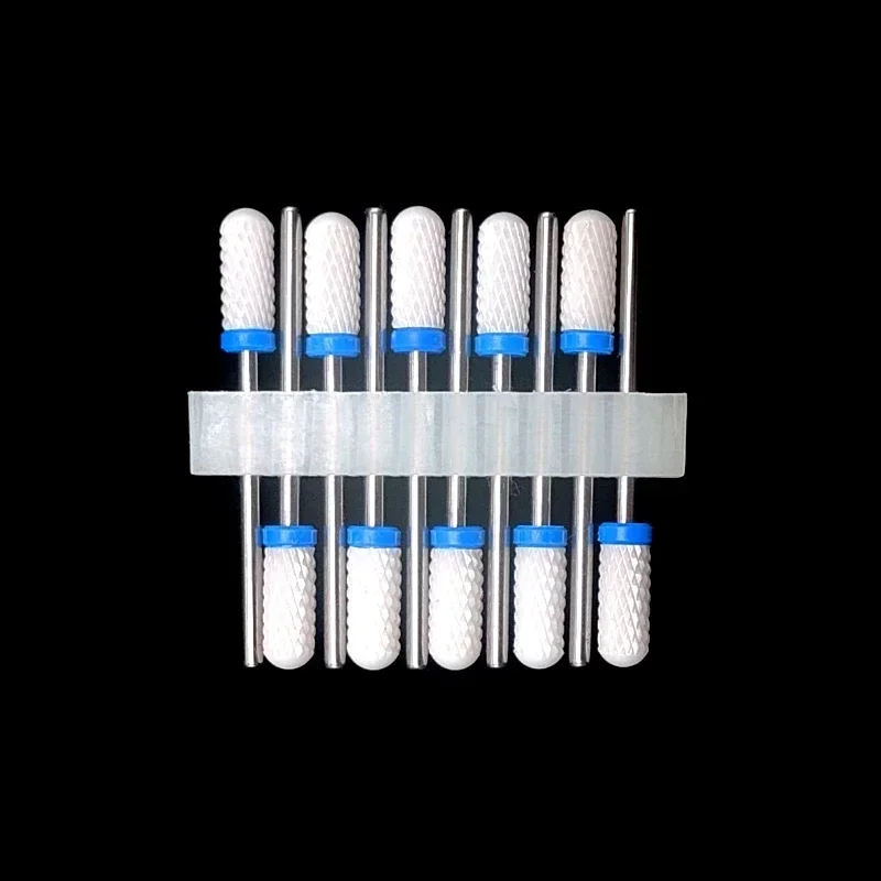 10 Keramikbohrer, Fräser, Zubehör für rotierende Nagellack-Schleifmaschinen, Zubehör für Überlaufentfernungswerkzeuge