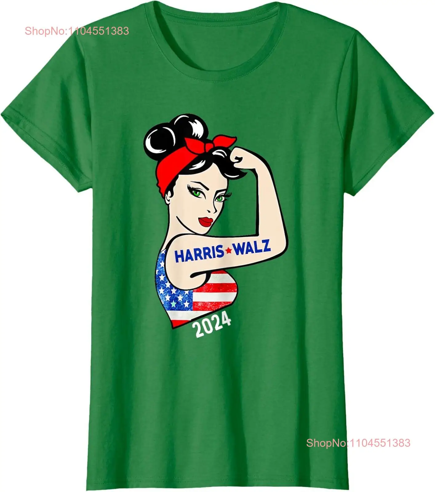 

Женская футболка с круглым вырезом Harris Waltz 2024, выборы Камала Харрис Тим Вальс