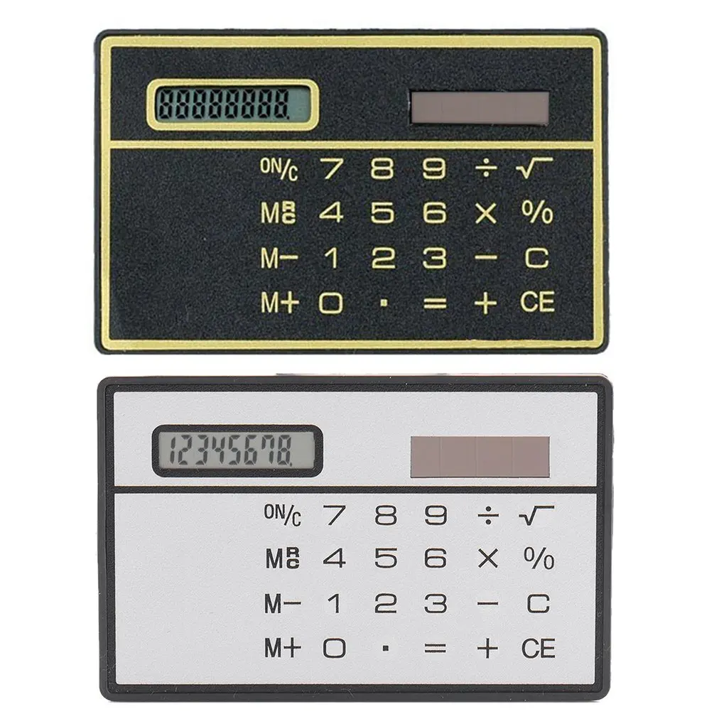 Calculadora Solar delgada de 8 dígitos con pantalla táctil, diseño de tarjeta de crédito, computadora delgada portátil de tamaño Mini