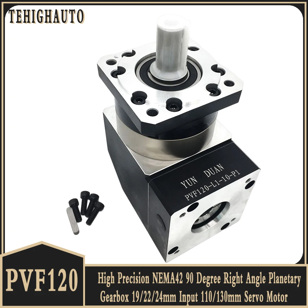 

High Precision NEMA42 90 Degree Right Angle 110/130mm Servo Motor Planetary Gearbox 19/22/24mm Input Ratio 3~100:1 Output 25mm