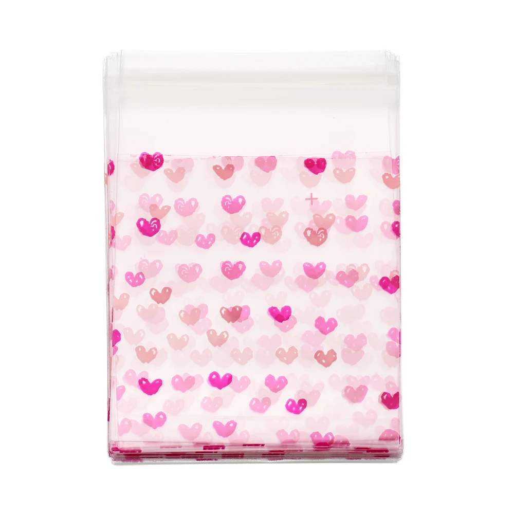 50 Stück Valentinstag-Liebes-Serie, transparente, selbstklebende Plastiktüten für DIY-Schmuckverpackungen, zur Präsentation und Verpackung von Backwaren und Keksen – Detail 7