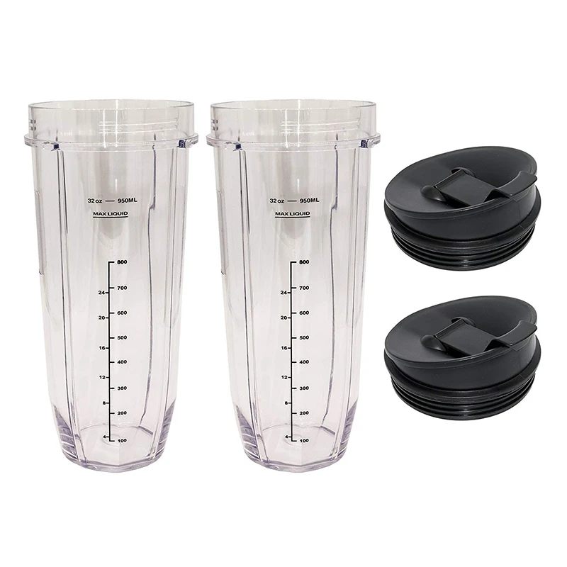 32-Ounce Cup with Sealed Lid Ninja Replacement Parts and Accessories for Nutri Ninja Auto-IQ 1000W and Dual Blender