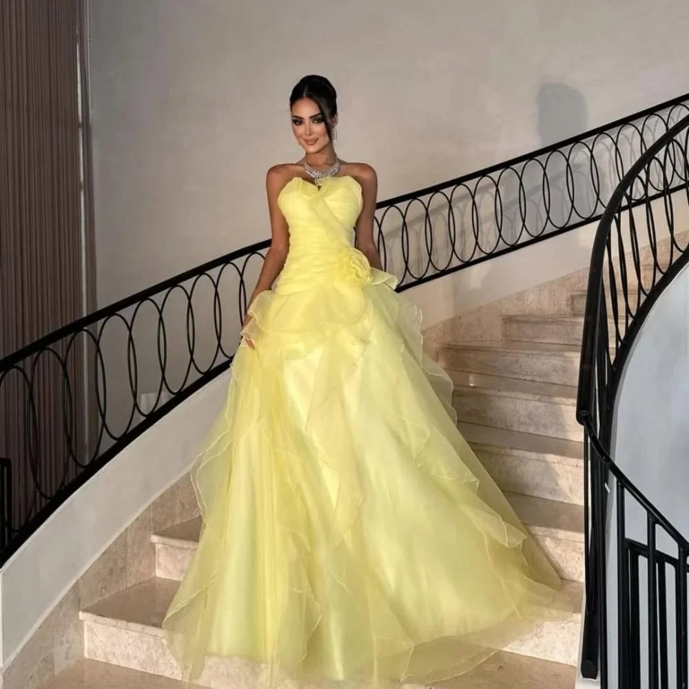 Robe de soirée personnalisée en forme de cœur, magnifique Robe de bal à volants, ligne a, pour occasions formelles, à fleurs