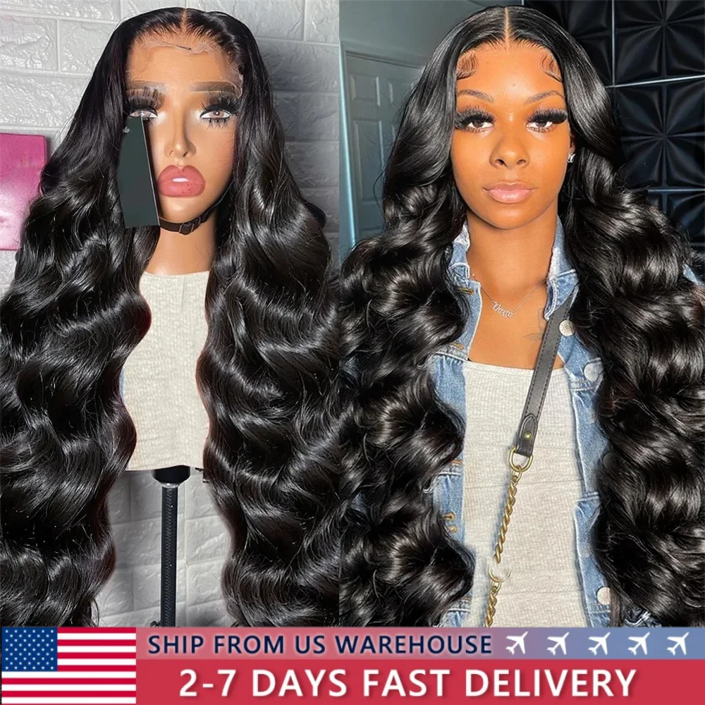 13x4 13x6 Lace Frontal Wig Body Wave Transparent Lace Front Human Hair Wigs PrePlucked 4X4 Lace Closure Wig For Black Women