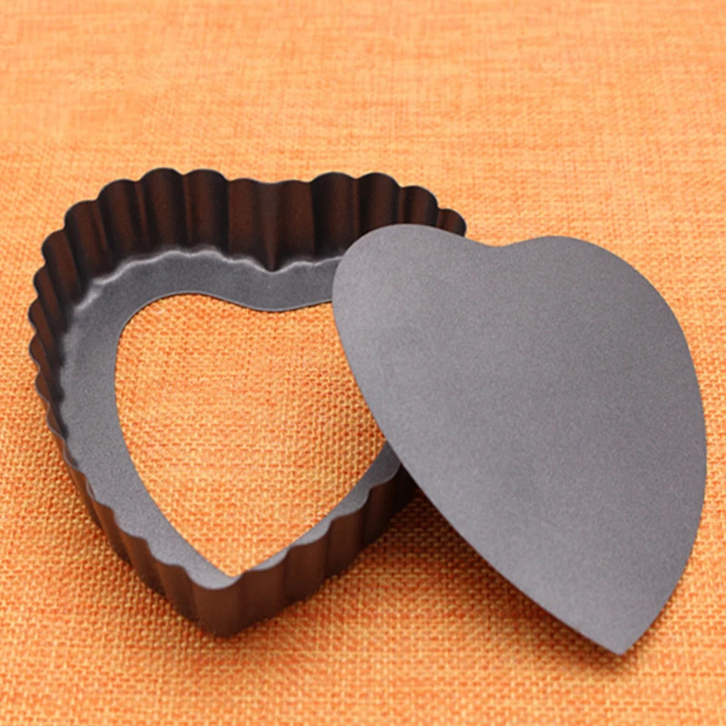 4 Inches Mini Pie Muffin Cups Cake Pan Titanium Egg Tart Mould Pisa Cake Mold To Remove The Loose Bottom Heart Baking Ware