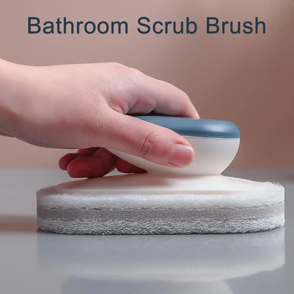 Macaron Color Kitchen Brush Ergonomic Pot Brush with Detachable Sponge Head Oil Stain Removal Tool Stubborn Dirt for Bathroom