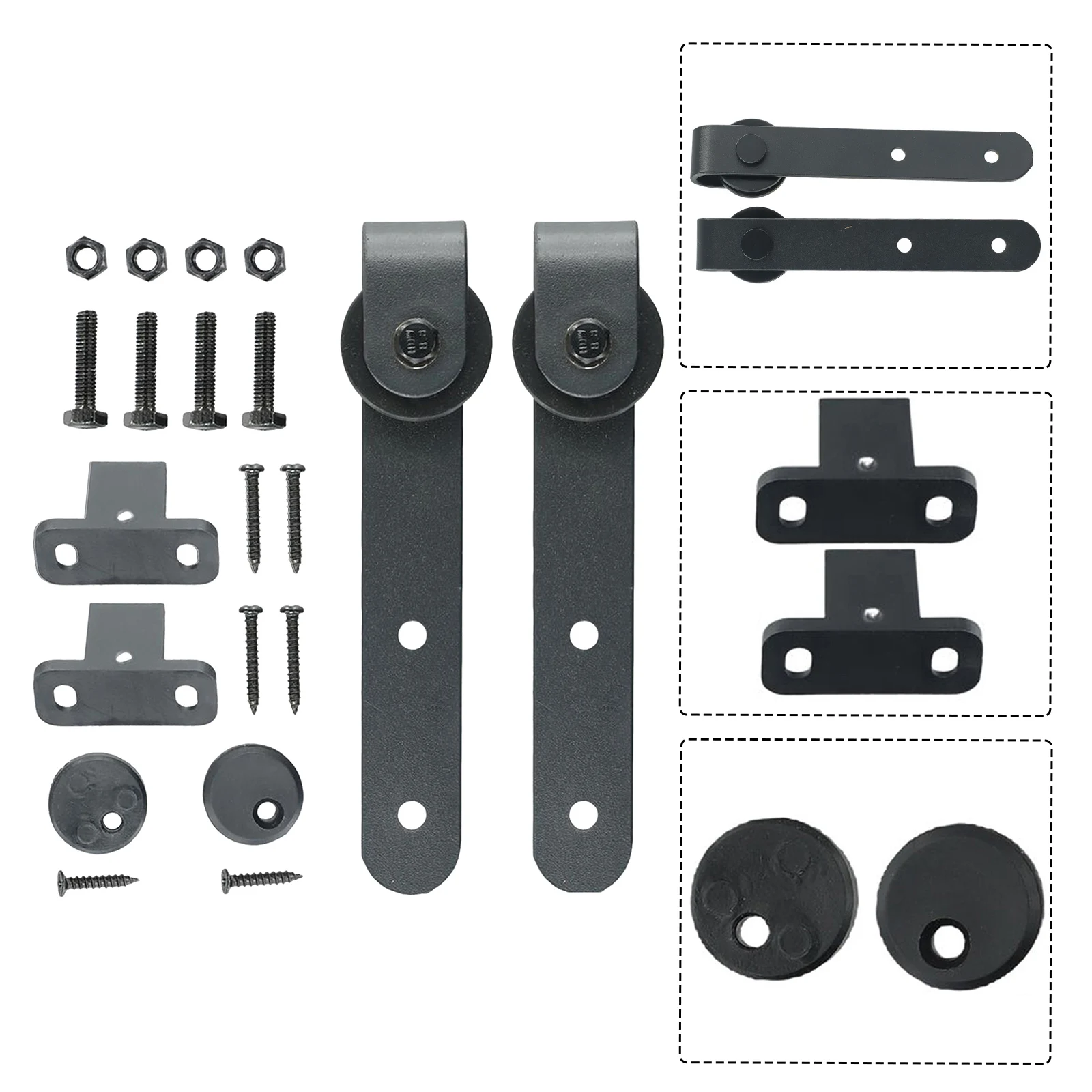 10Pc 0.63in-0.78in Carbon Steel Cabinet Russian Sliding Door Barn Hardware Kit Sliding Door Puerta Baffle Doorsporte Coulissante