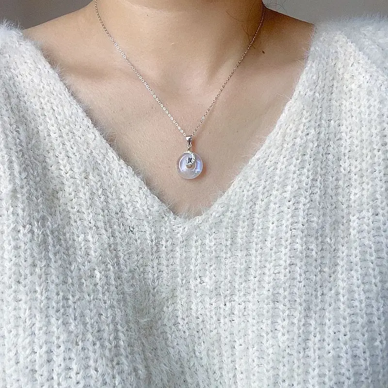 Natural donut Moonstone Necklace, Moonstone donut, Rainbow Moonstone Crystal Necklace, 925 sterling silver pendant necklace