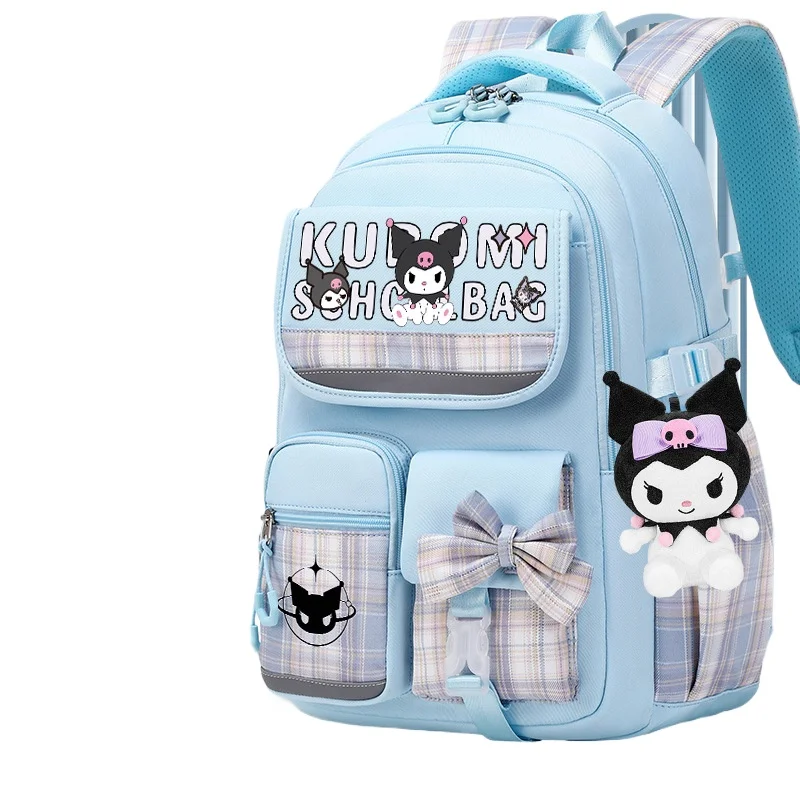 Sanrio Backpack Kuromi  Elementary School Backpack Student Bag Large Capacity Women Bag  Child renGirls Gift preschool backpack