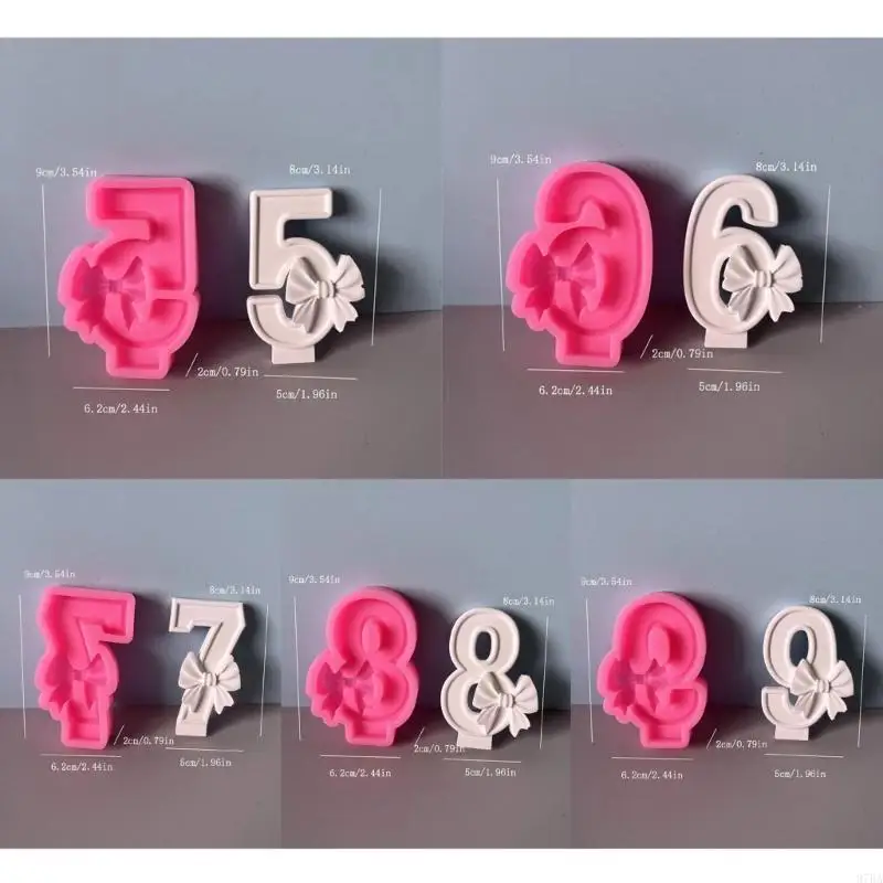 97BA Bowknot عدد سيليكون شمعة قوالب لراتنجات الايبوكسي صنع شمعة الصابون كعكة قوالب فندان الديكور قوالب شوكولاتة