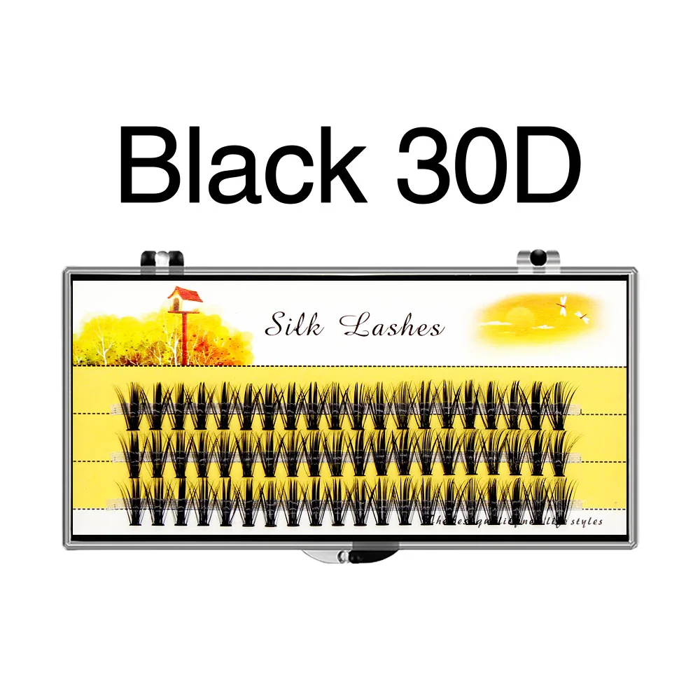 MUYD Black Hand Made Silk 20D/30D Individual Cluster Eyelashes Extension Natural DD Mink Lashes Soft Cilos 3D Volume