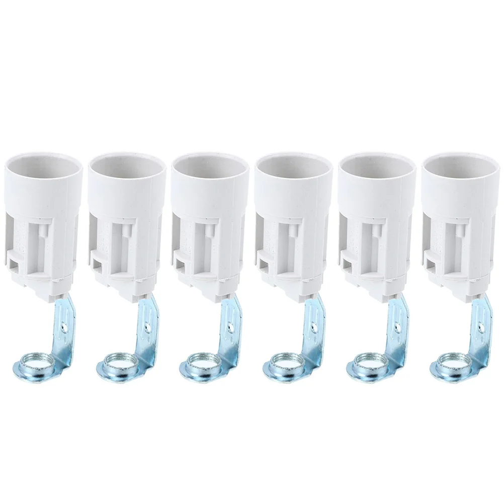 6pcs E14 Metal Screw Light Sockets Lamp Holder Candelabra Socket Adapter Light Bulb Holder Replacement