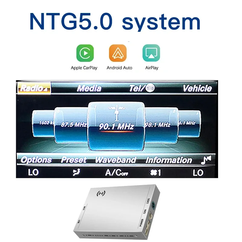 

AUTOABC Wireless CarPlay for Benzs C-Class W205 GLC 2015-2018, with Android Auto Mirror Link AirPlay Car Play Functions