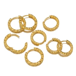 1 Pair High Quality Stainless Steel PVD Gold Color Ear Rings Hoop Earrings for Diy Jewelry Girls Gifts Accessories Wholesale