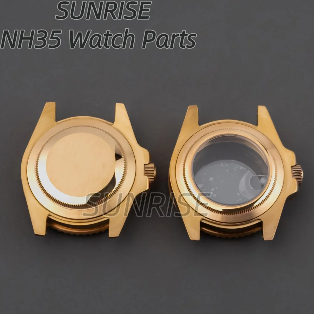 ارتفع الذهب NH35 حالة 40 مللي متر الياقوت الزجاج الفولاذ المقاوم للصدأ ل SUB GMT يخت ماستر NH34 NH35 NH36 NH38 ساعة يد تعمل بالحركة اكسسوارات #6