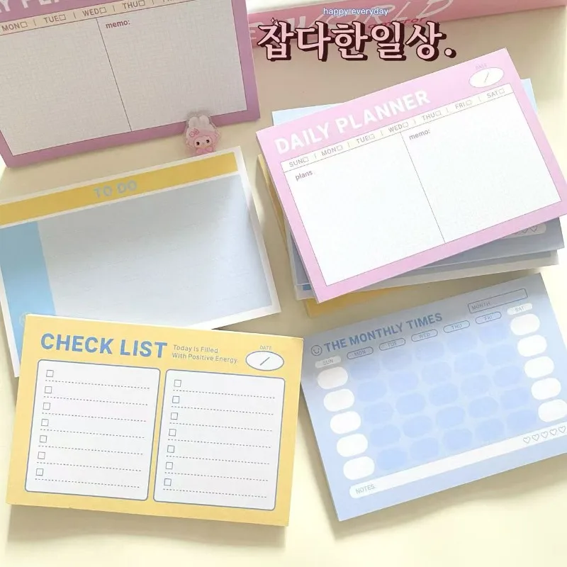 Korean Ins Style High Value Time List Series Note Book Plan Clock in Hand Account Material Message Paper Notepads