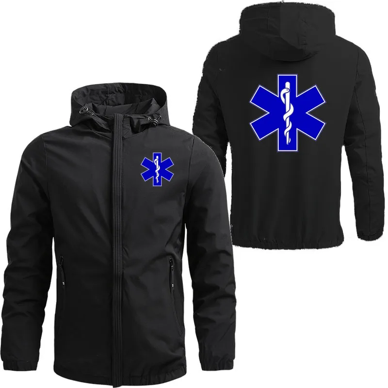 Waterproof EMT emergency ambulance Casual Jackets Men's coat Summer Hooded Jacket Windbreaker Fashion brand Coat