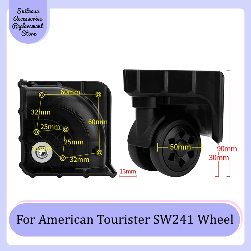 Accessoires de remplacement de roue de chariot de roue universelle, étui de voyage à roulettes, poulie à usure silencieuse, adapté au touriste américain SW241