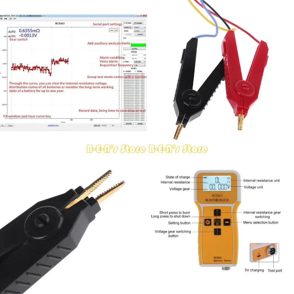 

Y1AD 4 Wire Lithium Battery Internal Resistance Tester Detector Used for Vehicle Auto