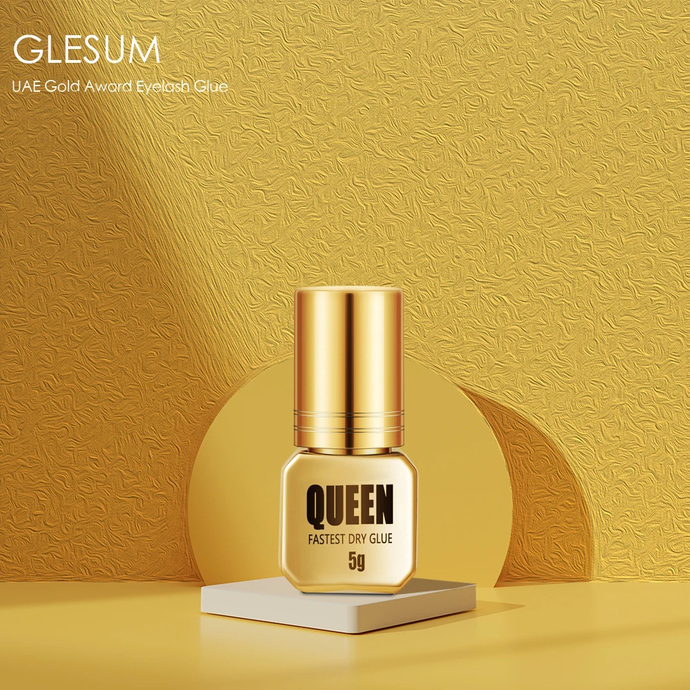 Glesum Queen Fast Dry Glue for Faux Mink Eyelash Extensions Professional Adhesive for Individual and Volume False Eye Lashes