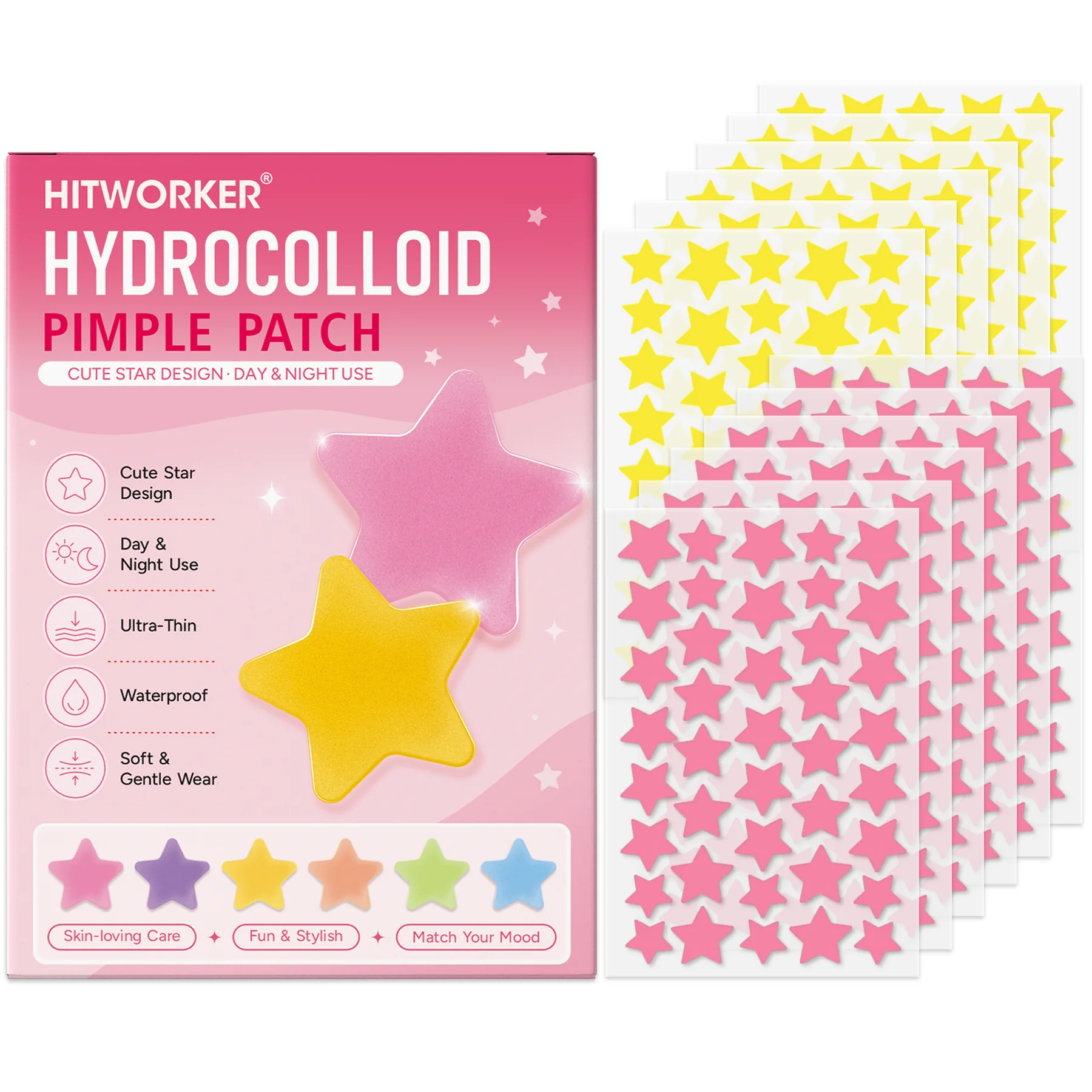 480 pieces/acne patches, covering acne and pimple patches, deep cleaning high-quality patches, gentle and skin-friendly