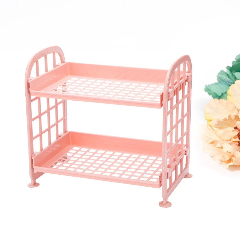 

2 Layers Plastic Storage Rack Bathroom Kitchen Organizer Thickened Corrosion Resistant Nordic Blue Multifunctional Corner Shelf
