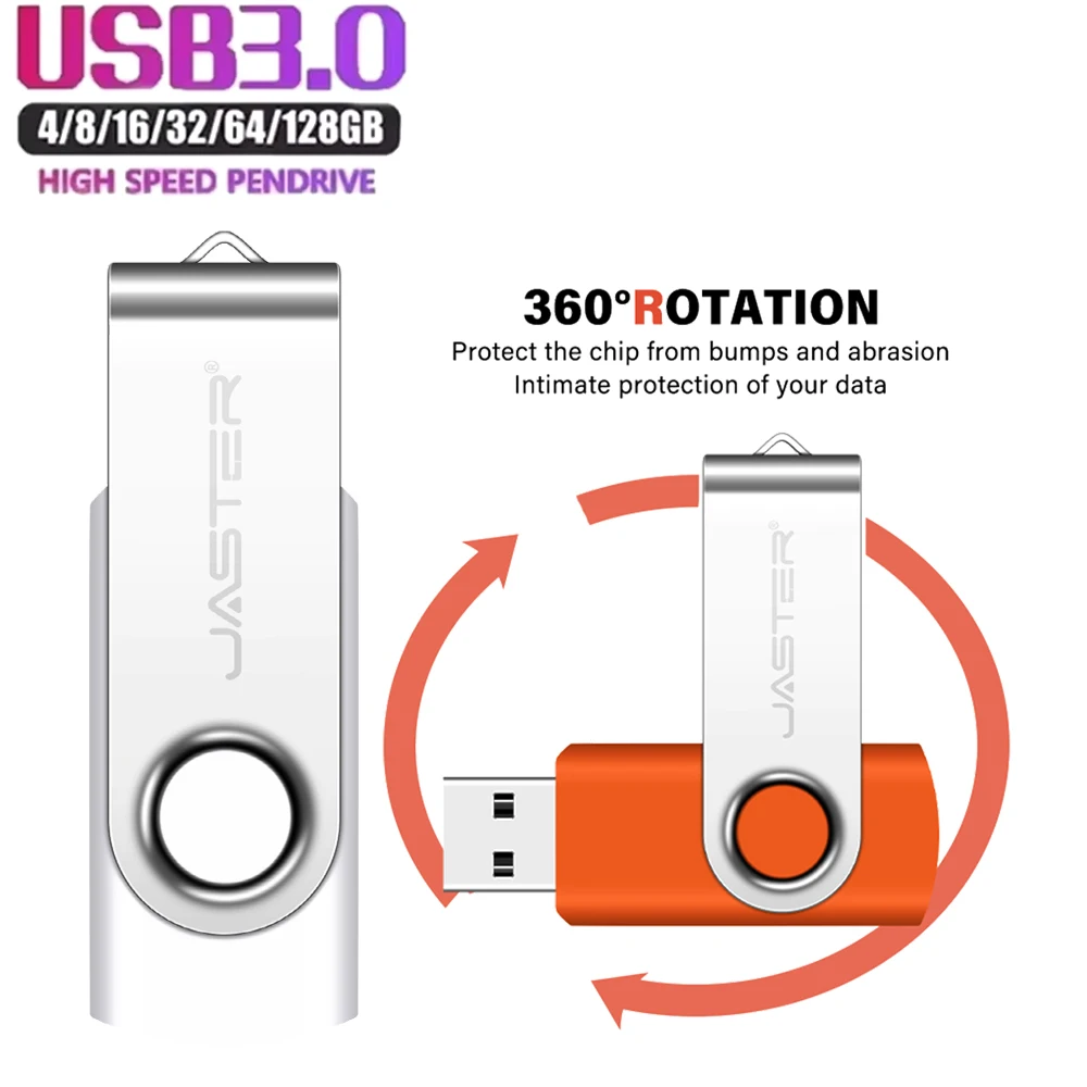 USB3.0 Plastic USB Flash Drives 128GB Silver Clip Memory Stick 64GB Free Custom Logo Pen Drive 32GB Business Gift USB Stick 16GB