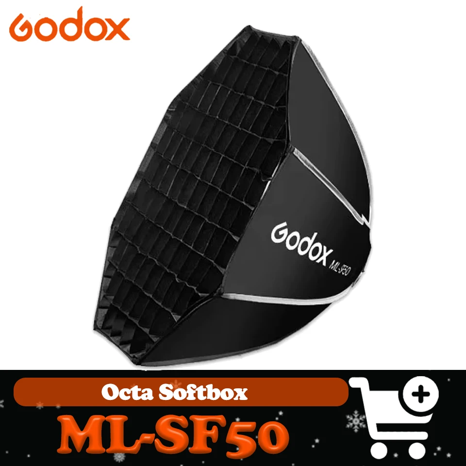 

Godox ML-SF50 Восьмиугольная коробка для софтлайта для ML100Bi/R Двухцветная температура Восьмиугольная коробка для софтлайта