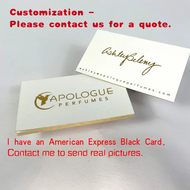 

custom.Custom Thick Premium Textured White Hot Stamping Cardboard Business Card with Foil Edges Luxury Letterpress Printing