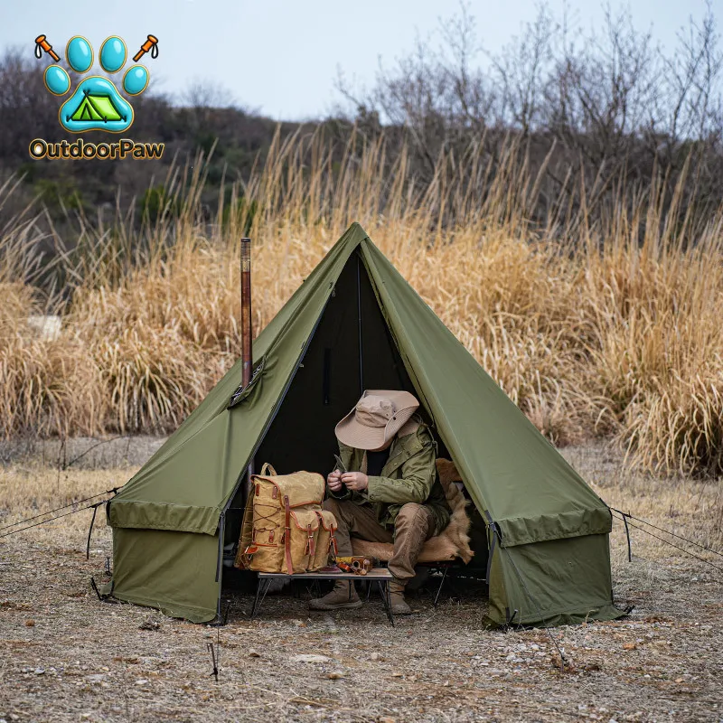Multi-Module BC Poncho T/C Fabric Rainproof Pyramid Survival Tent Camping Tent Waterproof Extended Type