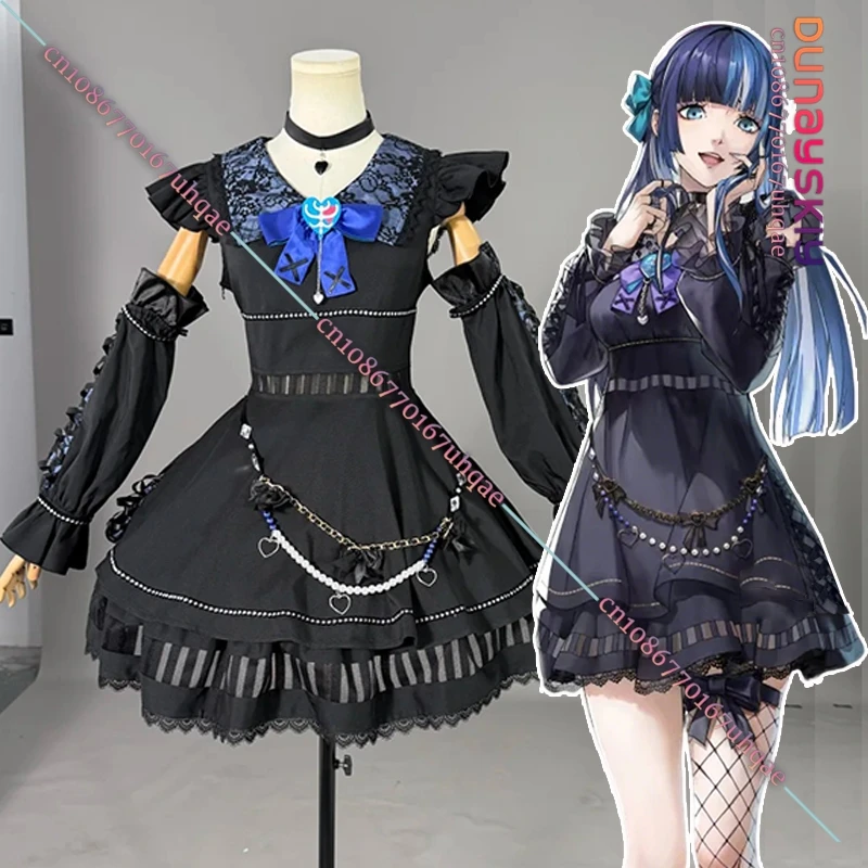 

{SAIKOU}Anime Shikano Ichigo Cosplay Costumes Sweet Bow Black Dresse Outfits Slim Fit Kawaii Lolita Women Halloween Disguise