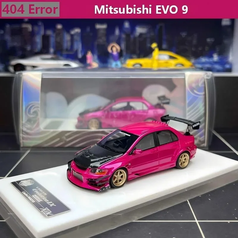 404 Error 1/64 Wide Body EVO 9  Modification Resin Car Static Die Cast Vehicles Collection Model Car Toy Christmas Gift