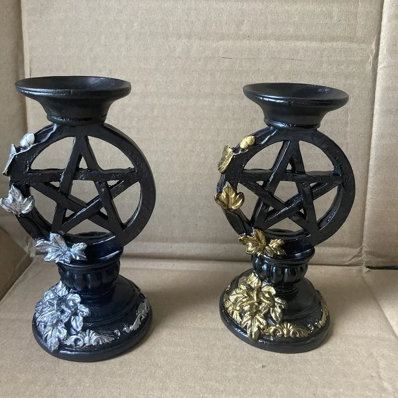 Pentagram Display stand for Crystal balls Base Candlestick holder Pentagram Energy Altar Props Board witchcraft supplies Wicca