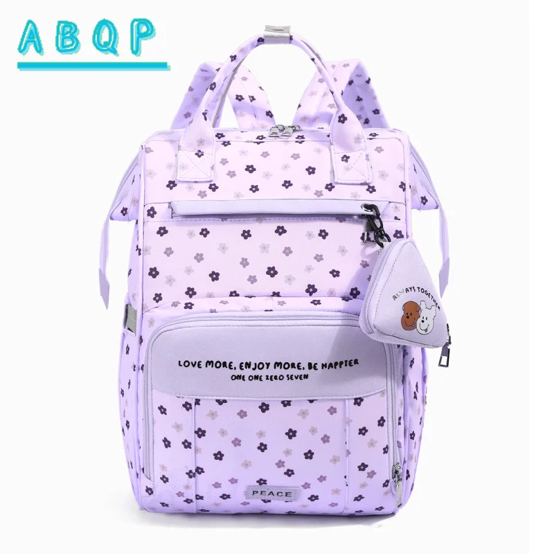 New Diaper Bag Backpack Large Capacity Multifunctional Baby Diaper Bag Backpack Cartoon 2-piece Baby Products Storage Bag