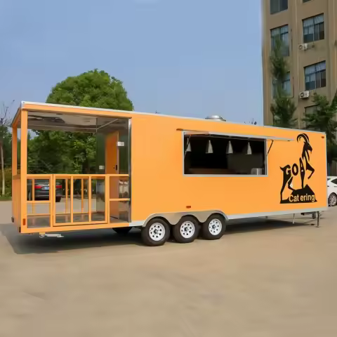 Portable Outdoor Kitchen Food Truck Trailer Cart Mobile Snack Bar Ice Cream Truck Tent Caravan for Camping And Catering