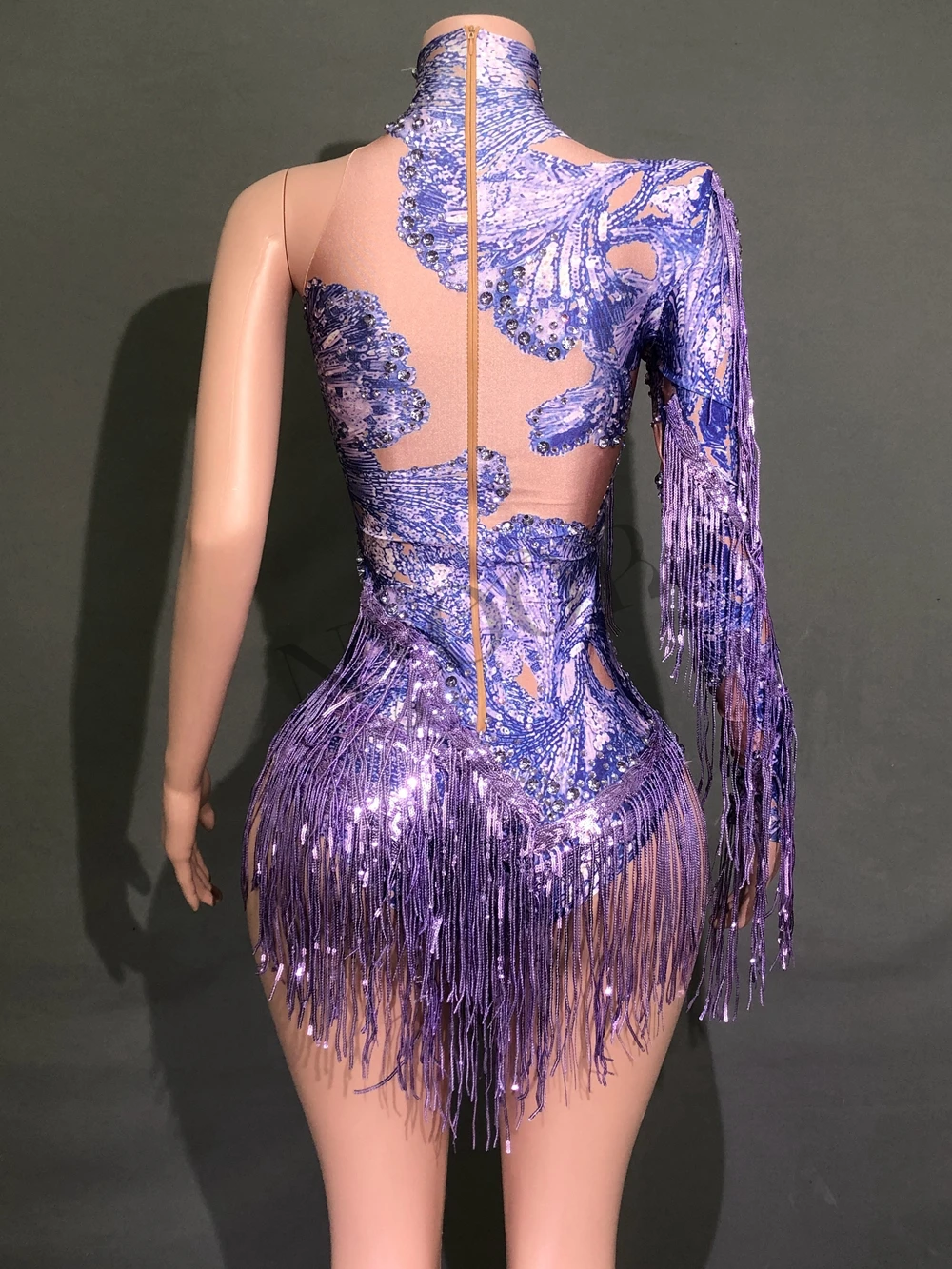 Body à manches simples pour femmes, strass scintillants, paillettes, chanteur, danseuse, vêtements de scène, Costume de danse, tenue de discothèque