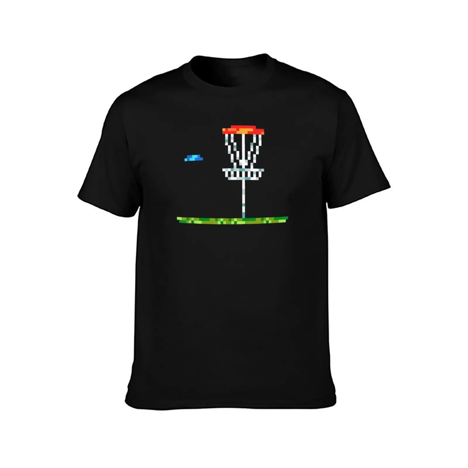 Disc Golf Tee 8 Bit Basket, Disc Golf Minimalist Design For Men Women T-Shirt Basic Solid Tee for Daily Use T-Shirt