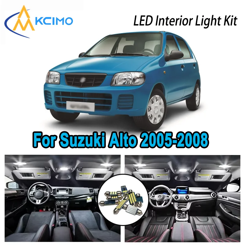 

Для Suzuki Alto 2005-2008 2005 2006 2007 2008 Премиум Яркий светодиодный внутренний купол Карта багажника Комплект автомобильных светодиодных ламп Canbus без ошибок
